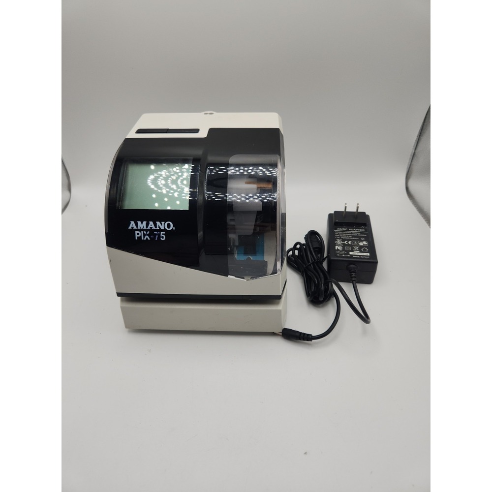 Amano Pix-75 Time Clock Model PIX-75/A187 W/Power Cord NO KEYS